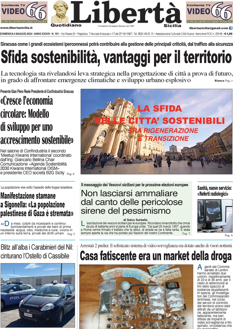 prima pagina - Libert Sicilia del 05/05/2024