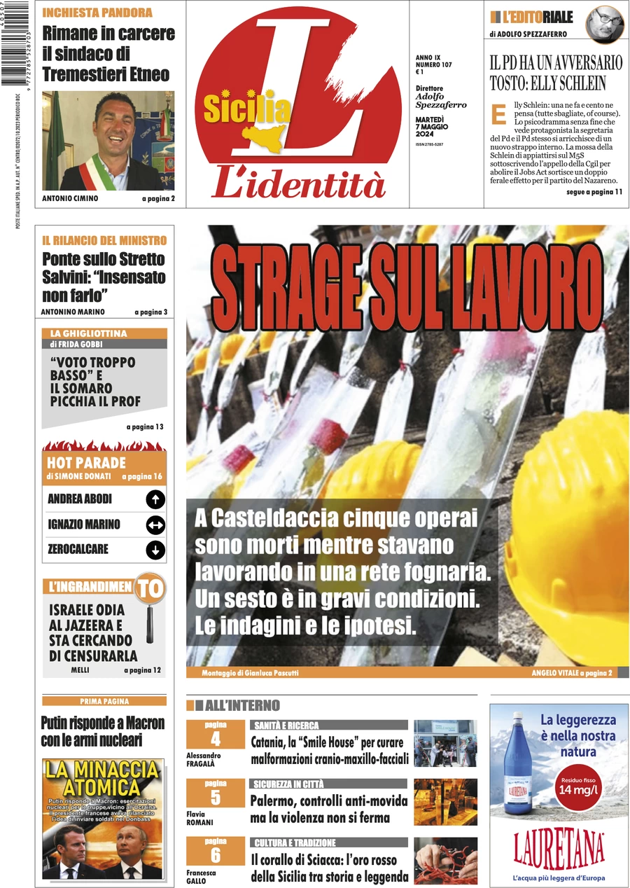 anteprima della prima pagina di lidentit-della-sicilia del 06/05/2024