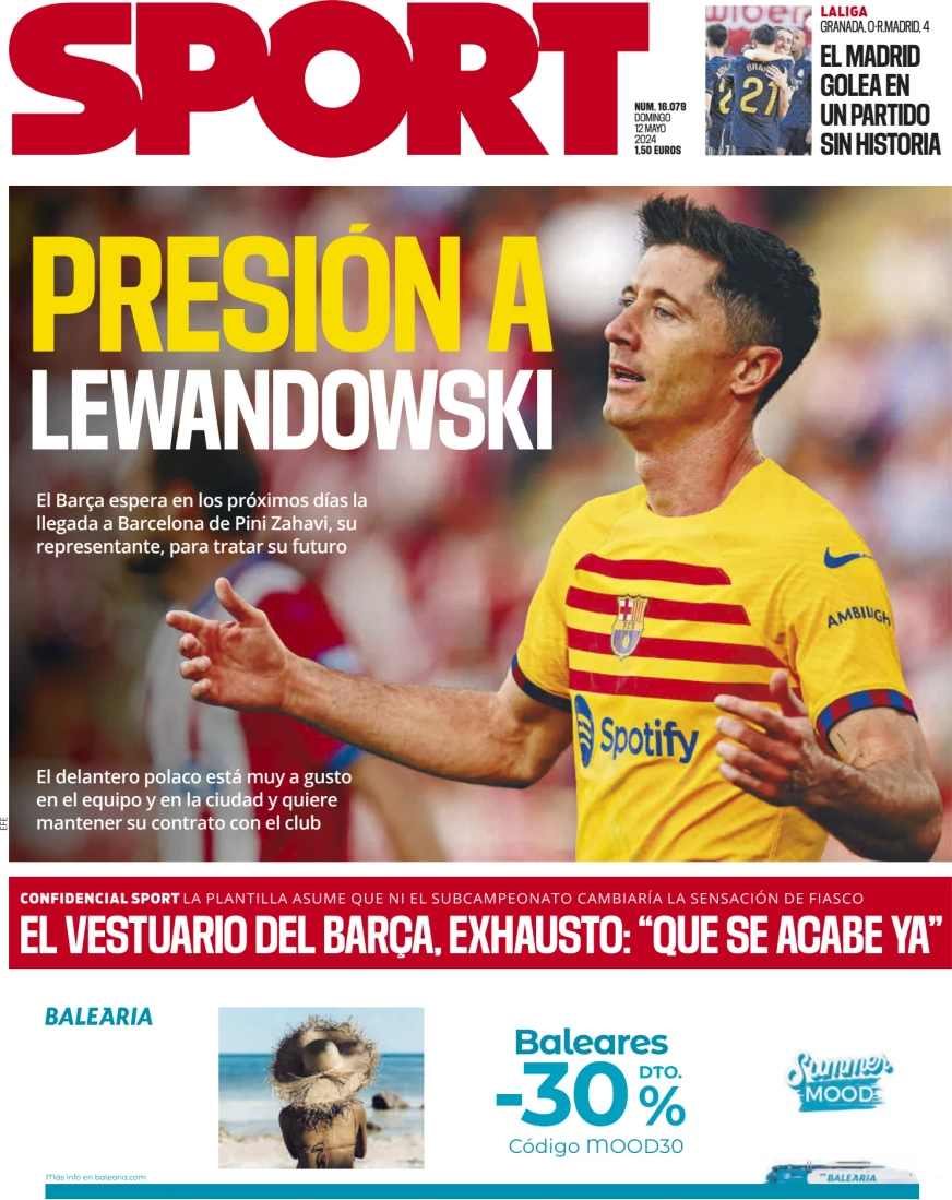anteprima della prima pagina di sport-barcelona del 12/05/2024