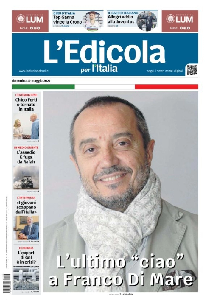 prima pagina - L'Edicola per l'Italia del 19/05/2024