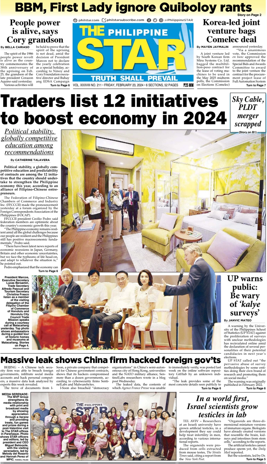 anteprima della prima pagina di the-philippine-star del 22/02/2024