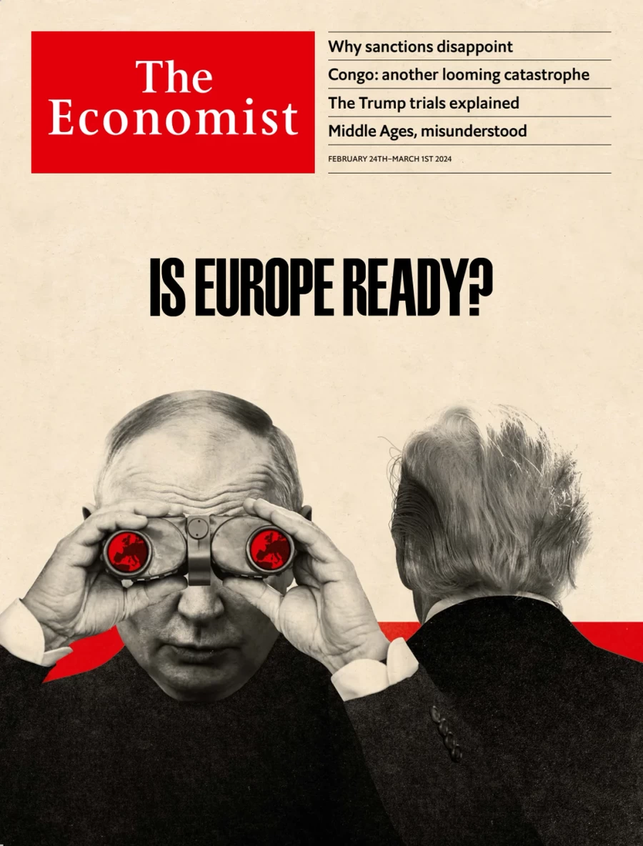 anteprima della prima pagina di the-economist del 24/02/2024