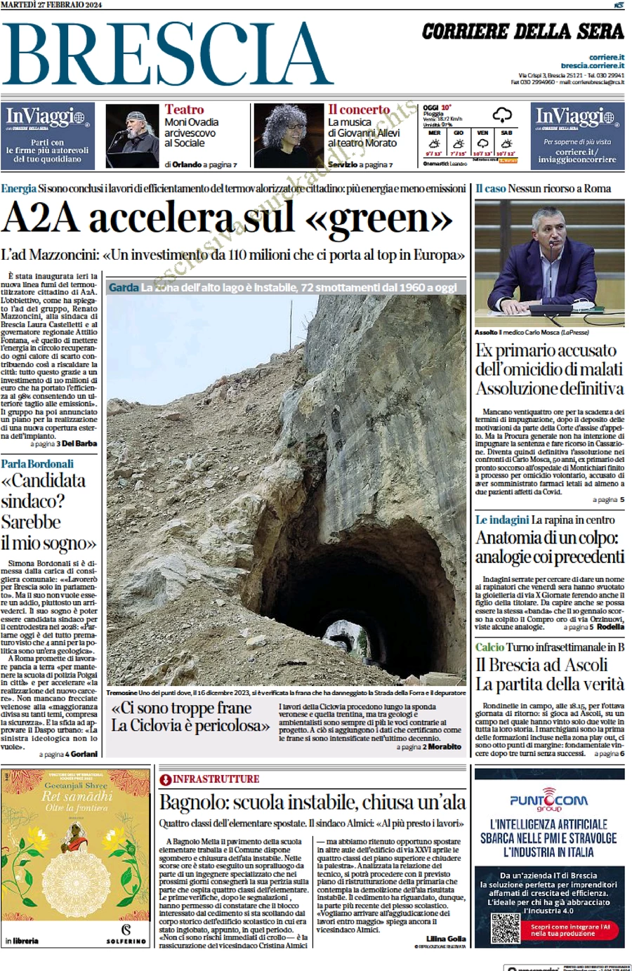 prima pagina - Corriere della Sera (Brescia) del 27/02/2024