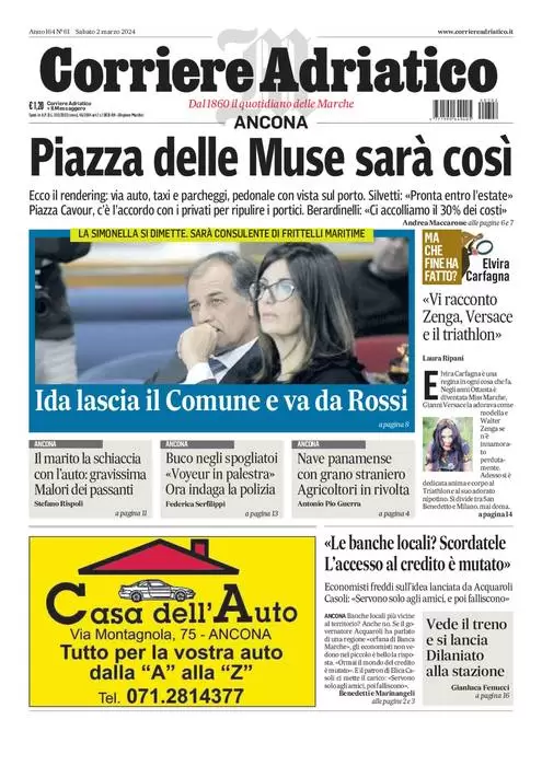 prima pagina - Corriere Adriatico (Ancona) del 01/03/2024