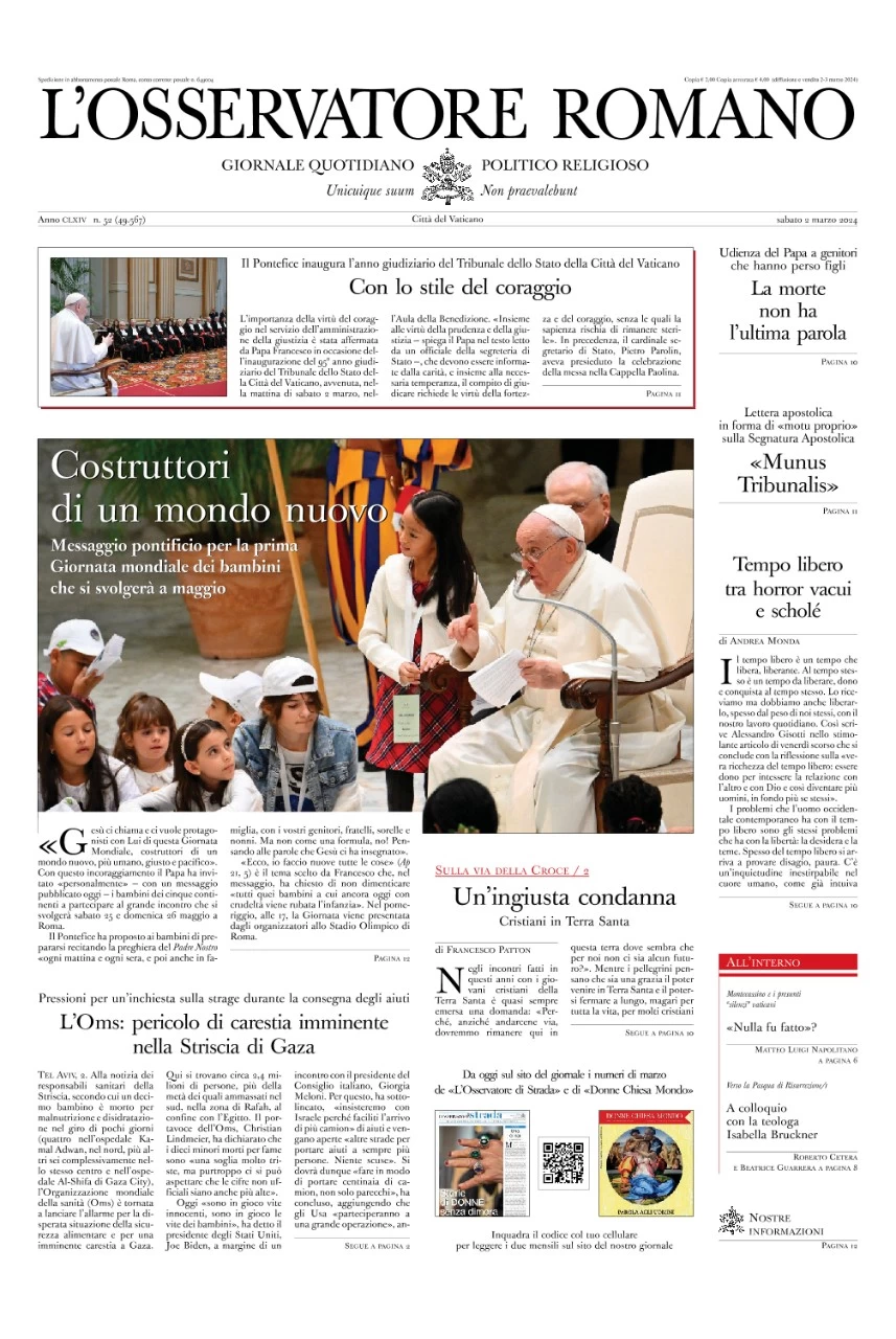 prima pagina - L'Osservatore Romano del 02/03/2024