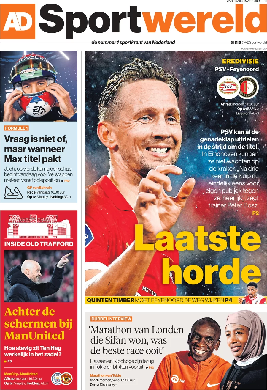 prima pagina - AD Sportwereld del 02/03/2024