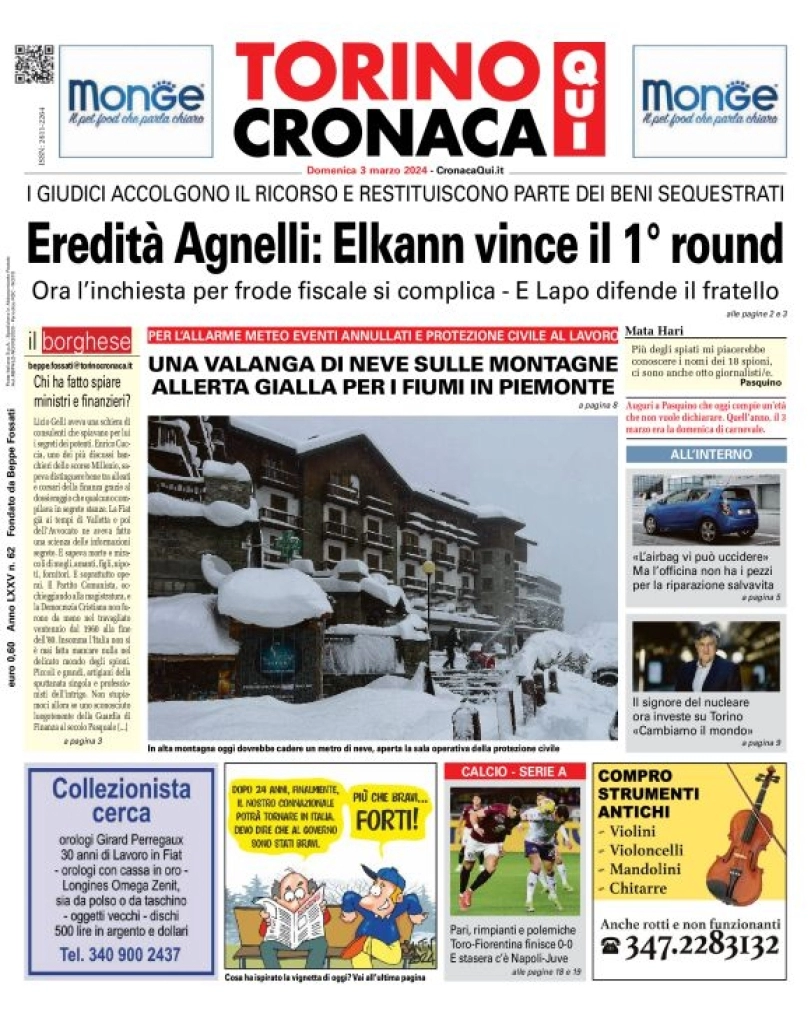 prima pagina - CronacaQui del 03/03/2024