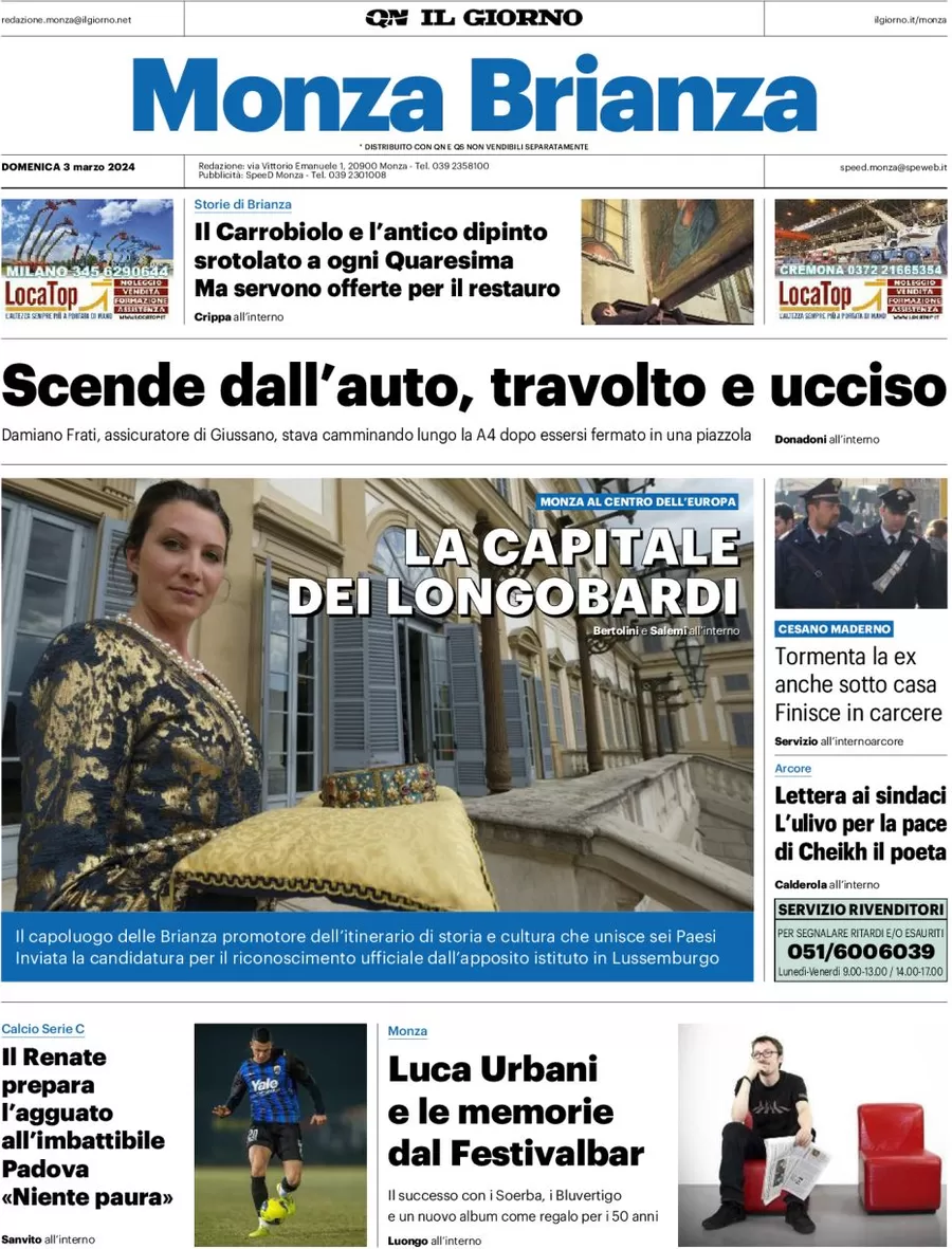 prima pagina - Il Giorno (Monza Brianza) del 03/03/2024