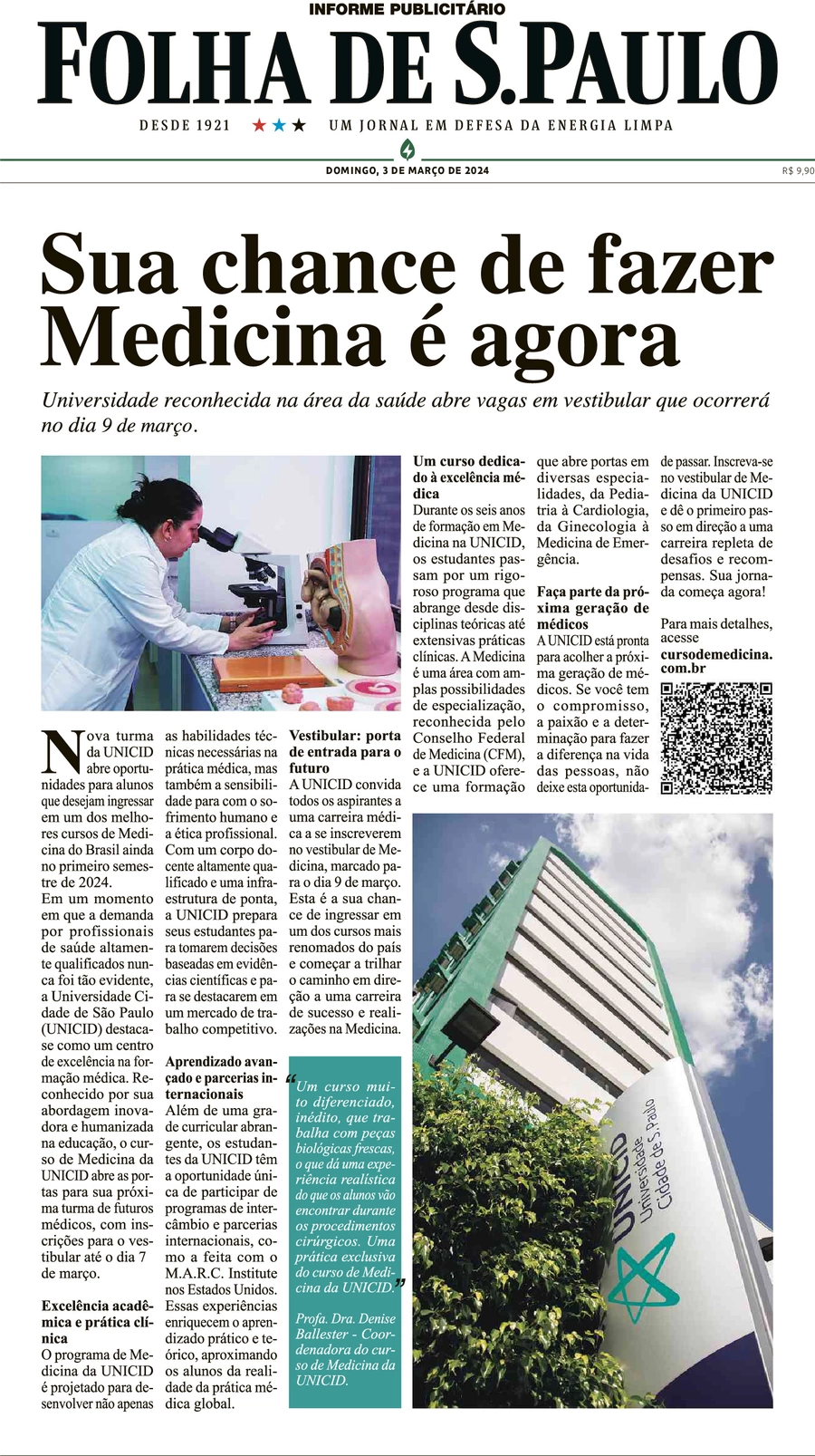 anteprima della prima pagina di folha-de-s.paulo del 03/03/2024