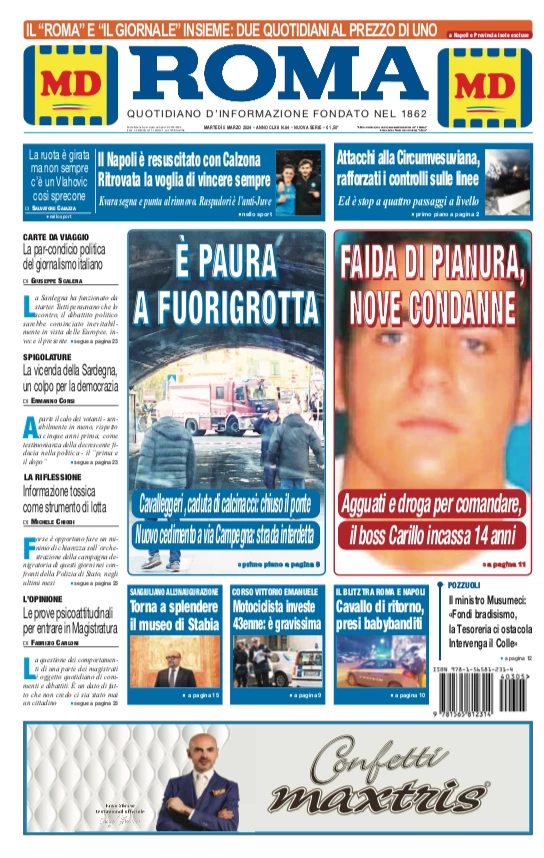 prima pagina - Il Roma (Quotidiano di Napoli) del 05/03/2024