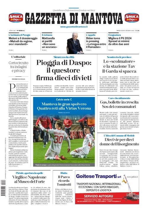 prima pagina - Gazzetta di Mantova del 05/03/2024