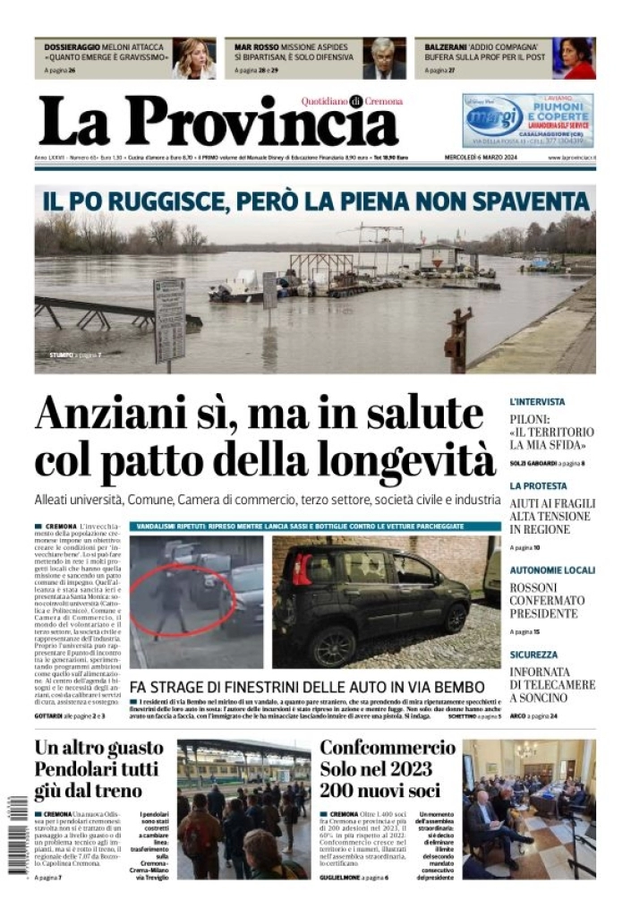 prima pagina - La Provincia di Cremona del 06/03/2024