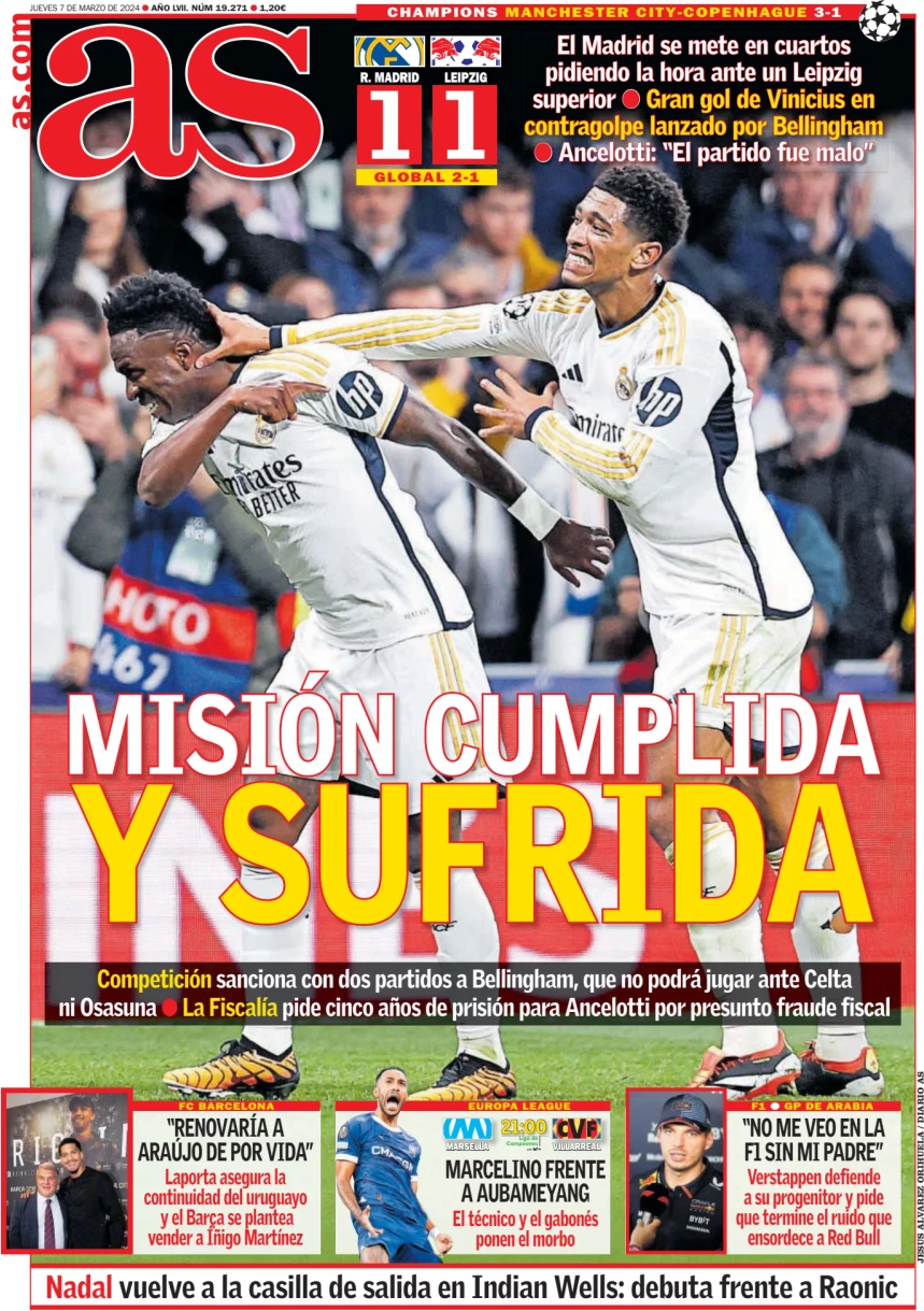 prima pagina - AS (Madrid) del 07/03/2024