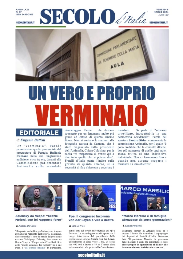 prima pagina - Secolo d'Italia del 07/03/2024