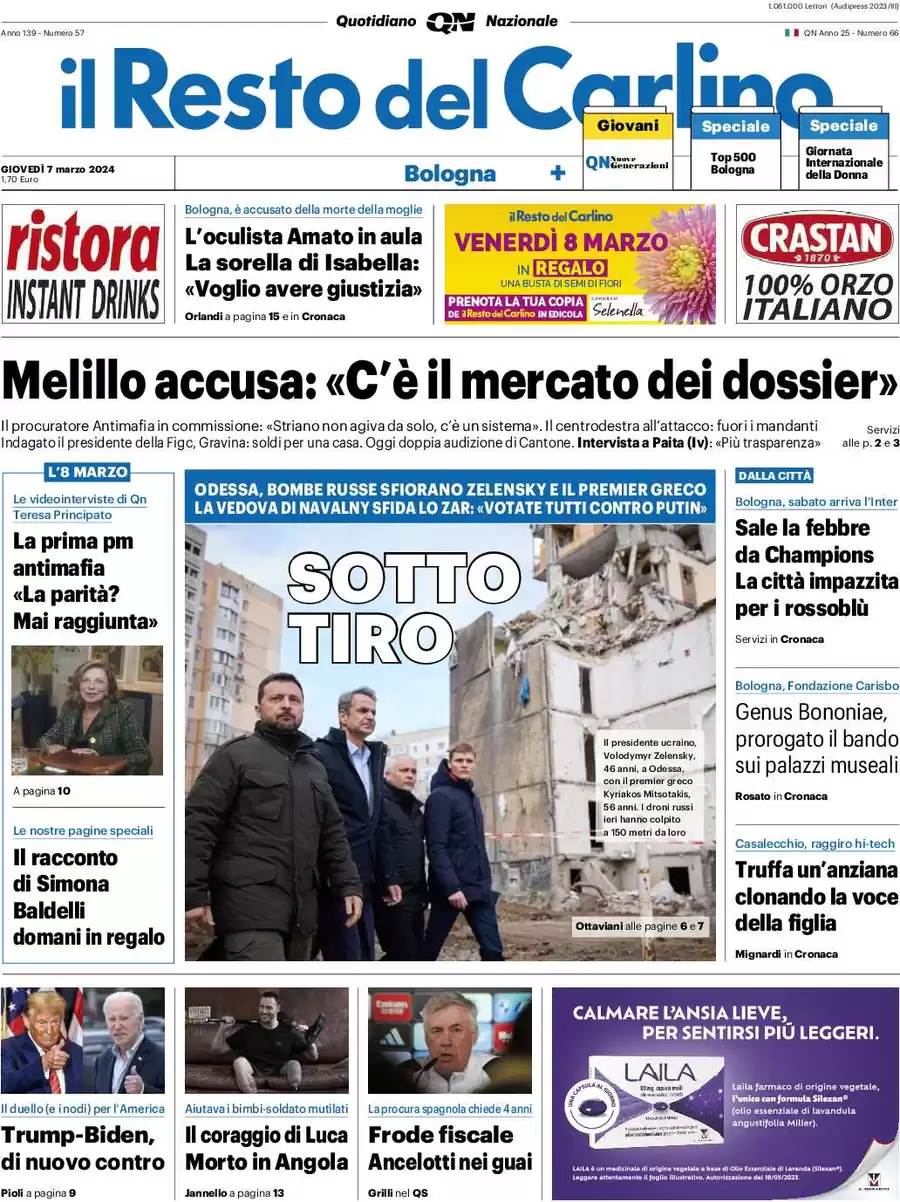 anteprima della prima pagina di il-resto-del-carlino del 07/03/2024