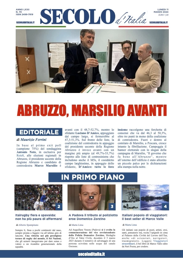 prima pagina - Secolo d'Italia del 10/03/2024
