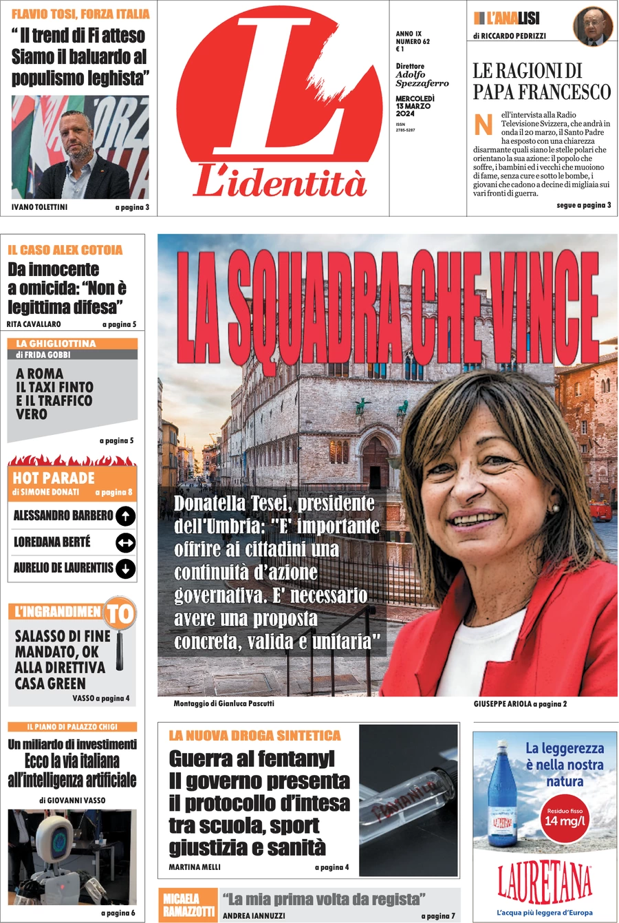 anteprima della prima pagina di lidentit del 12/03/2024