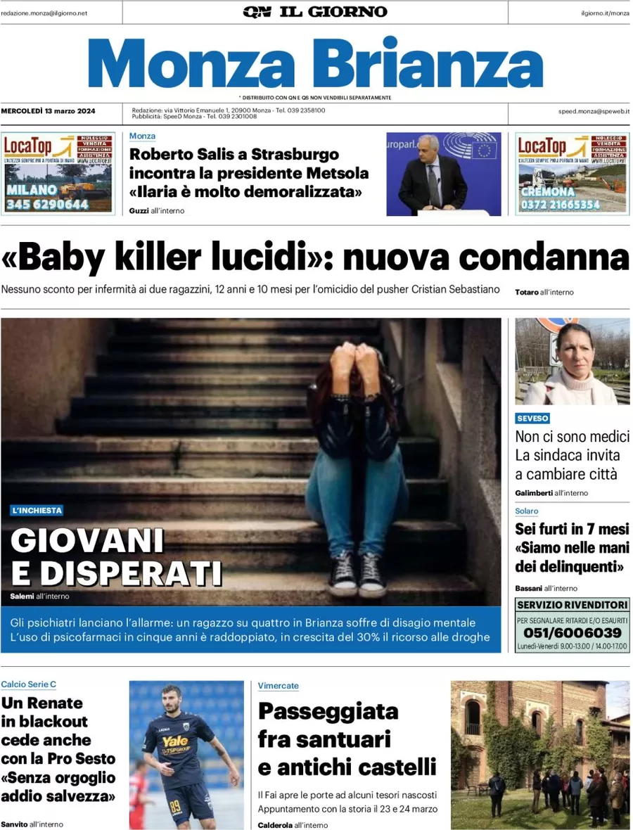 prima pagina - Il Giorno (Monza Brianza) del 13/03/2024