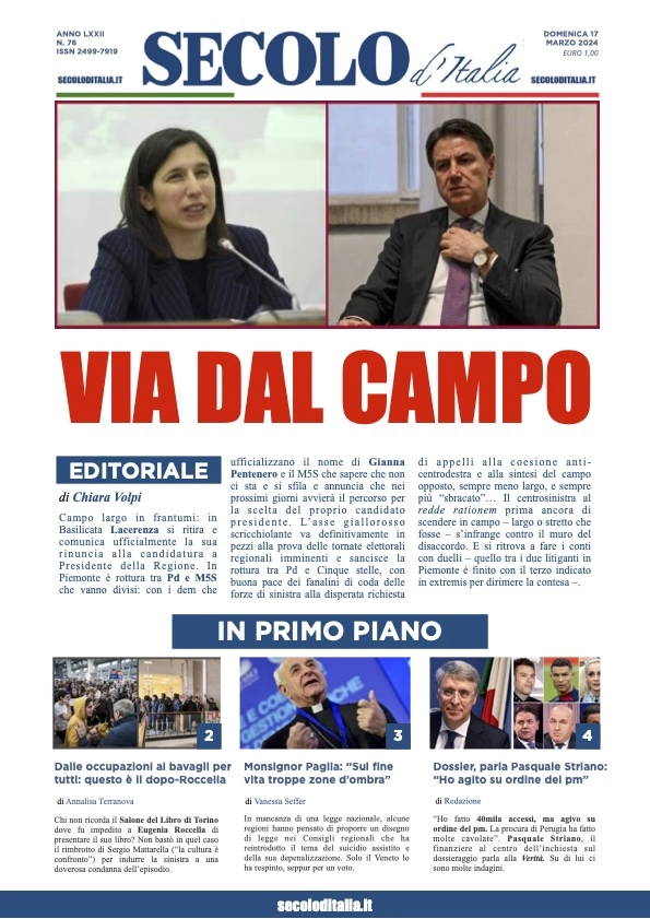 prima pagina - Secolo d'Italia del 16/03/2024