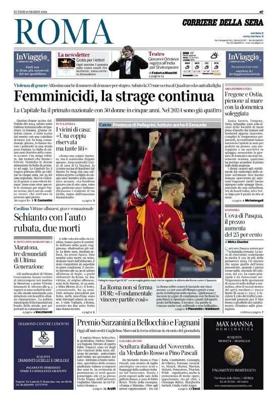 prima pagina - Corriere della Sera (Roma) del 18/03/2024