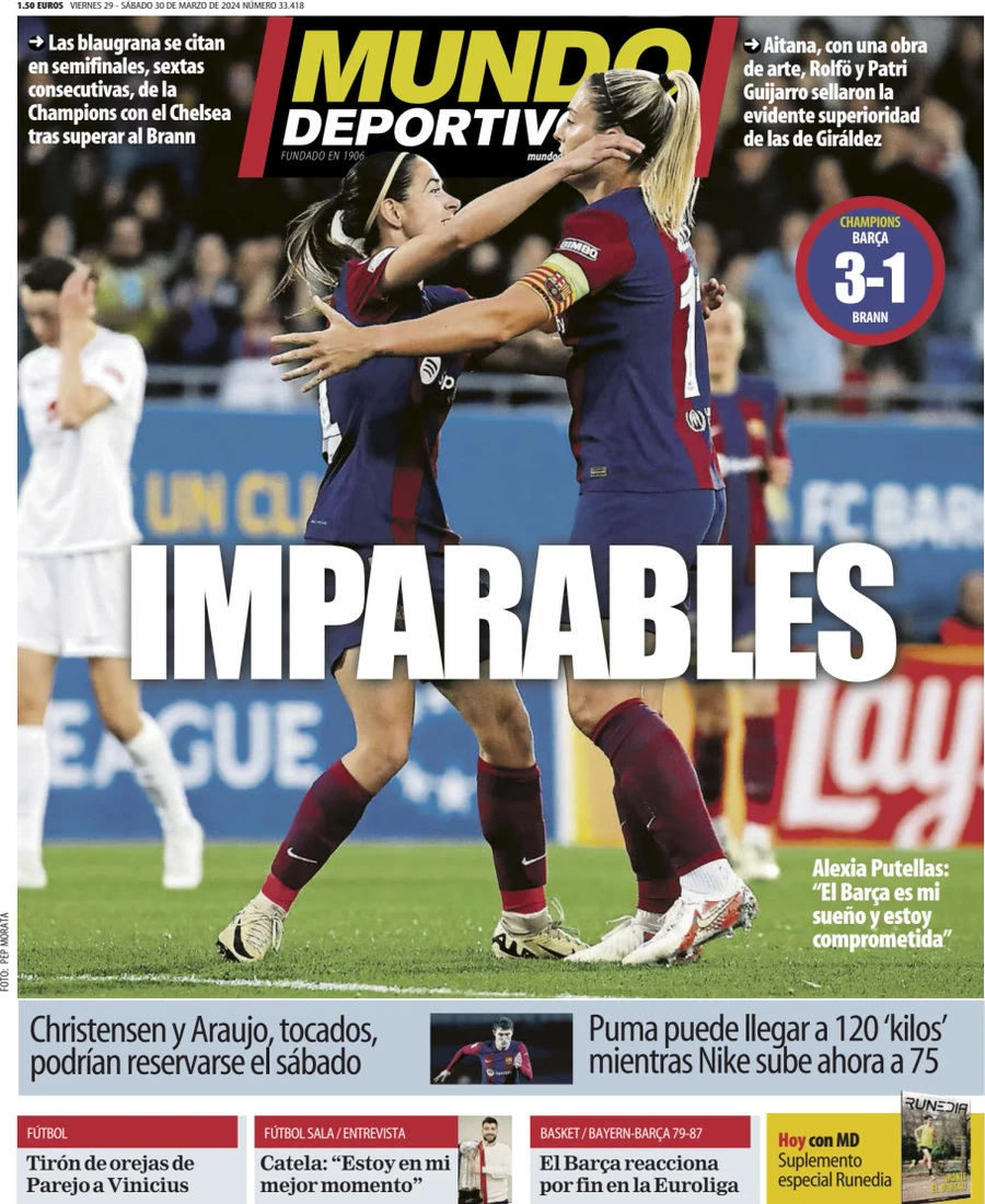 prima pagina - Mundo Deportivo del 29/03/2024