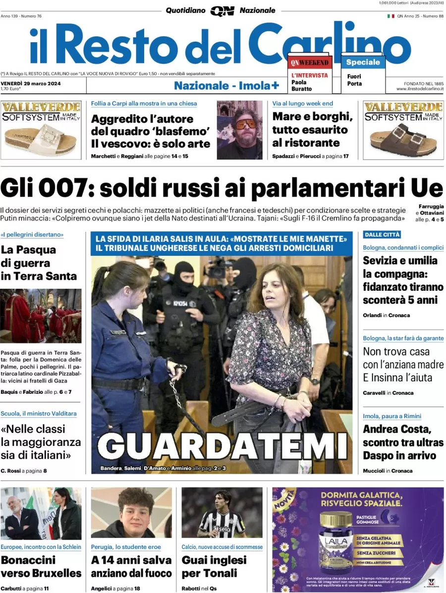 anteprima della prima pagina di il-resto-del-carlino del 29/03/2024