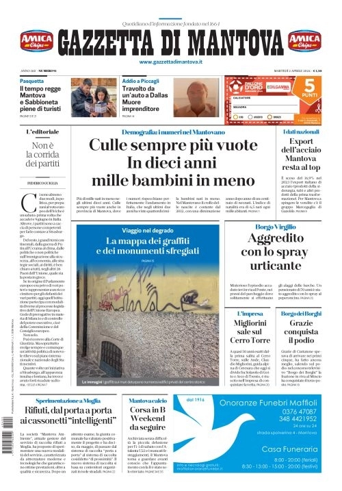 prima pagina - Gazzetta di Mantova del 02/04/2024