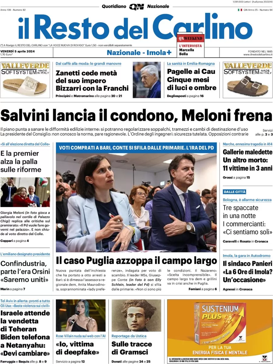 anteprima della prima pagina di il-resto-del-carlino del 05/04/2024