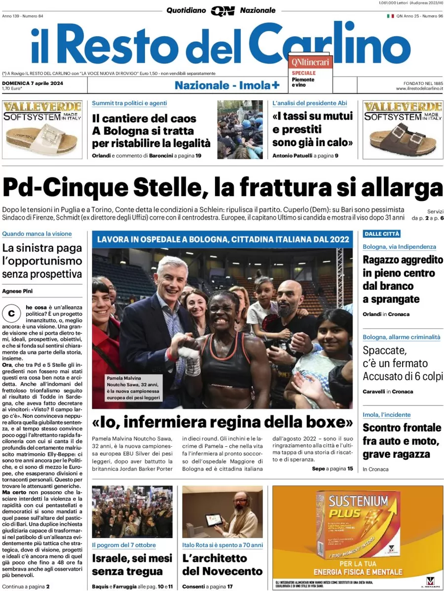 anteprima della prima pagina di il-resto-del-carlino del 07/04/2024