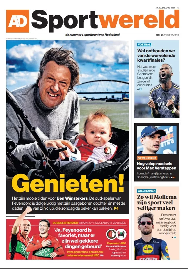 prima pagina - AD Sportwereld del 19/04/2024