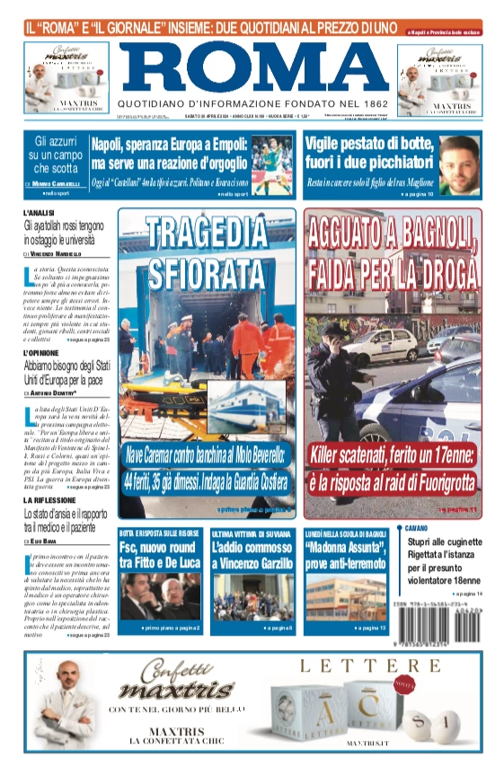 prima pagina - Il Roma (Quotidiano di Napoli) del 20/04/2024