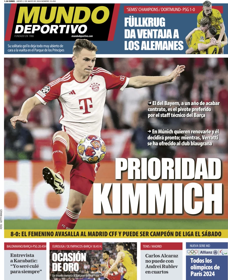 prima pagina - Mundo Deportivo del 02/05/2024
