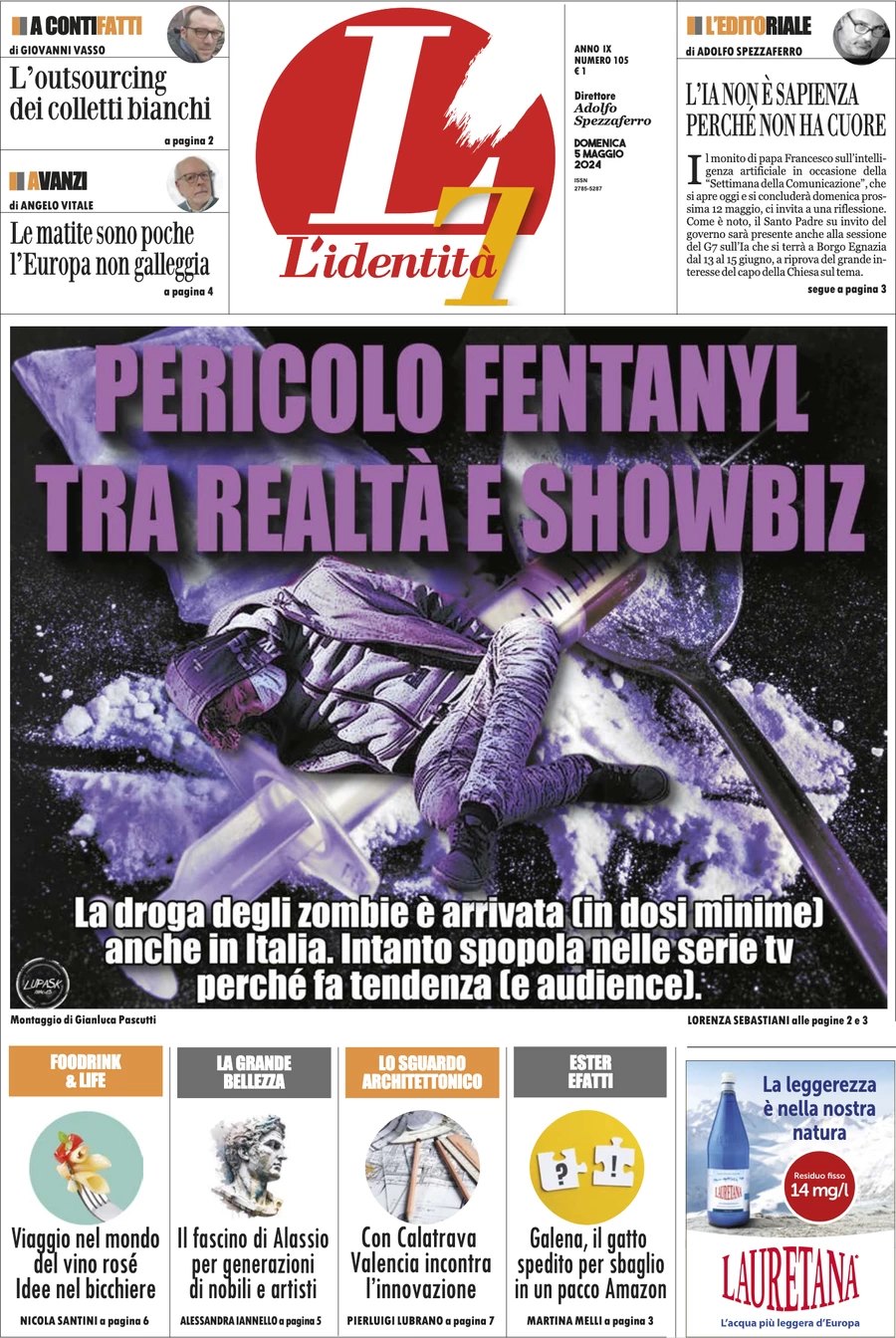 anteprima della prima pagina di lidentit del 04/05/2024