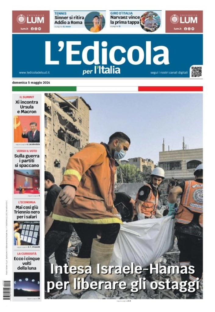 prima pagina - L'Edicola per l'Italia del 05/05/2024