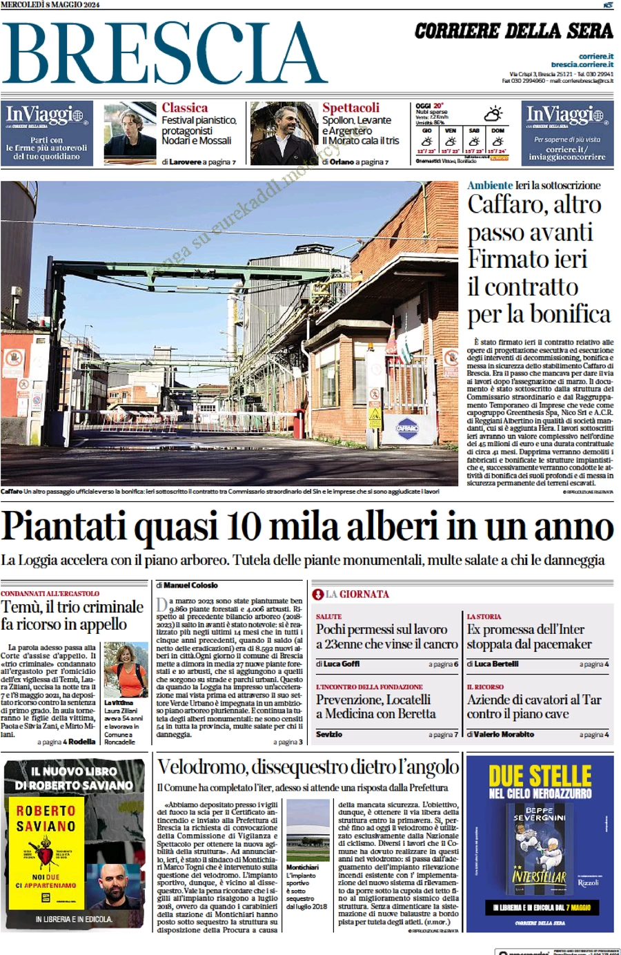 prima pagina - Corriere della Sera (Brescia) del 08/05/2024
