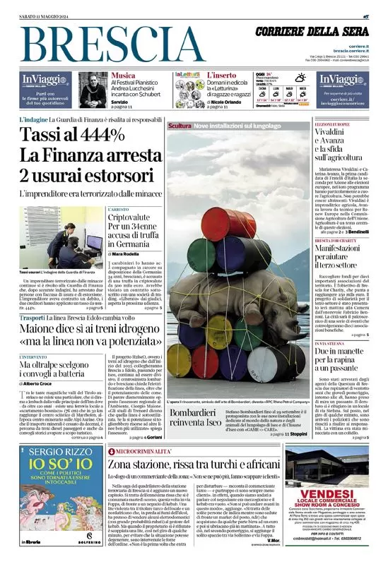 prima pagina - Corriere della Sera (Brescia) del 11/05/2024