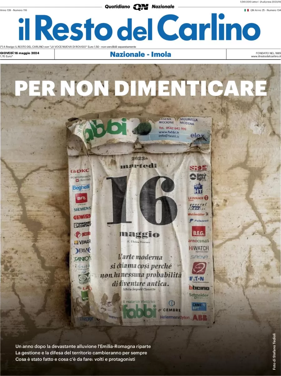 anteprima della prima pagina di il-resto-del-carlino del 16/05/2024