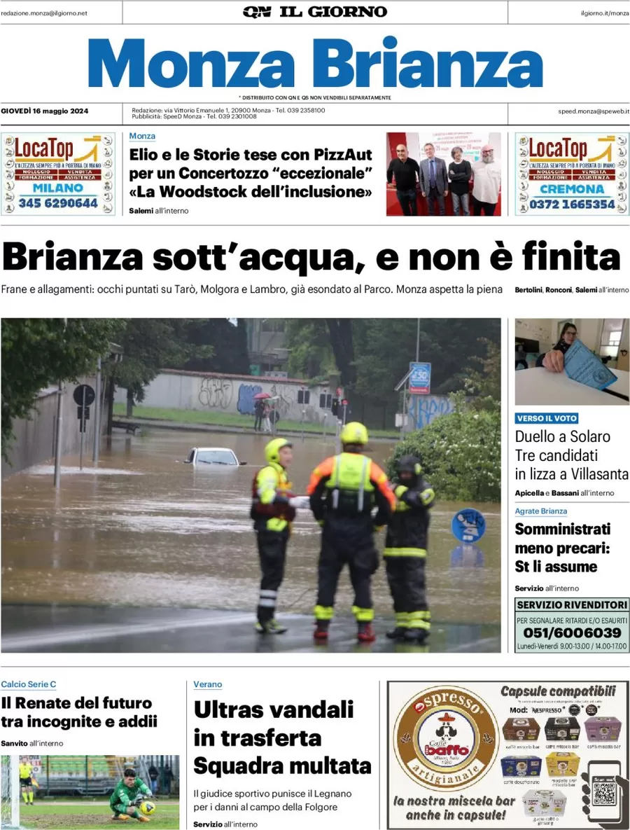 prima pagina - Il Giorno (Monza Brianza) del 16/05/2024