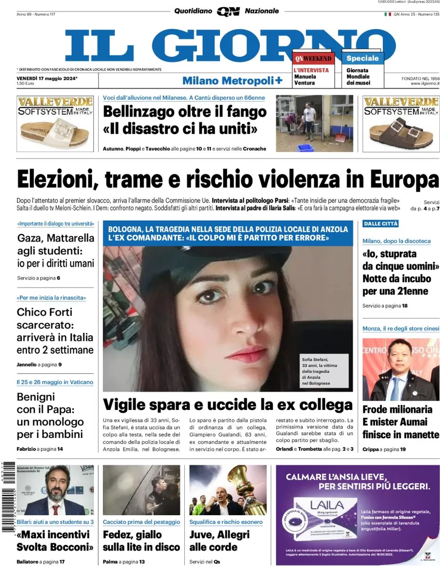 prima pagina - Il Giorno (Milano Metropoli) del 17/05/2024