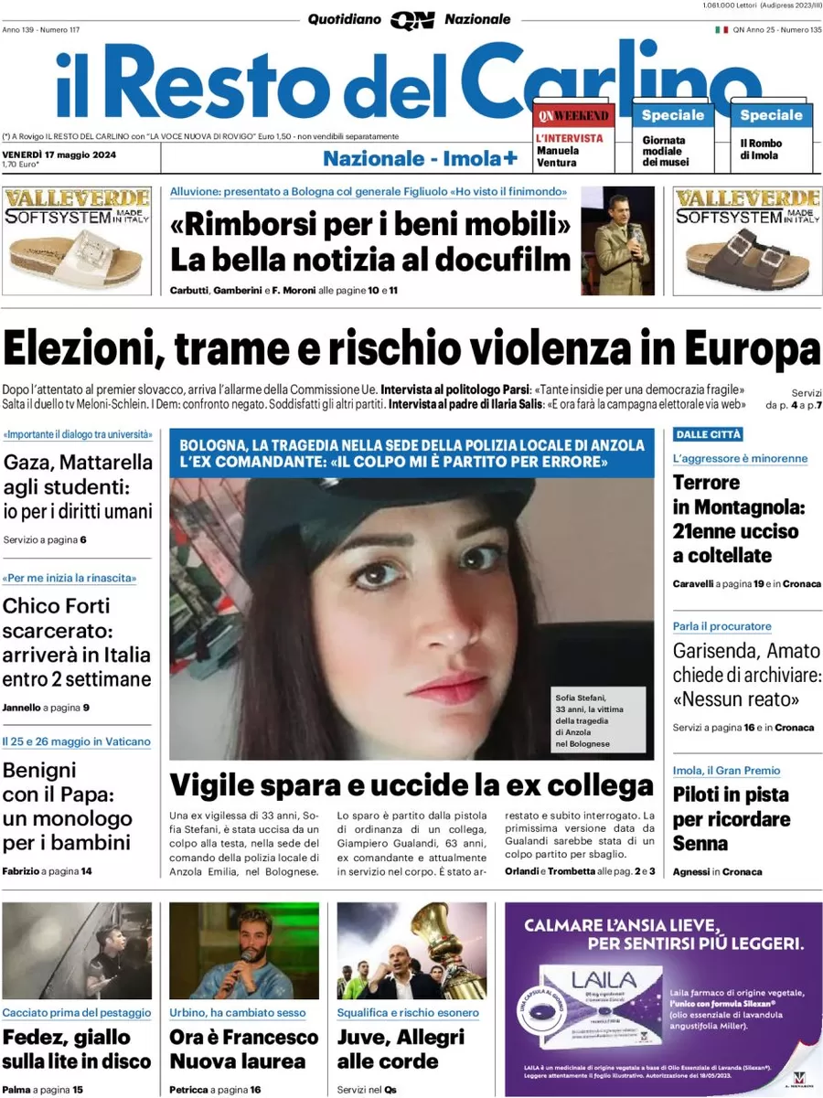 anteprima della prima pagina di il-resto-del-carlino del 17/05/2024