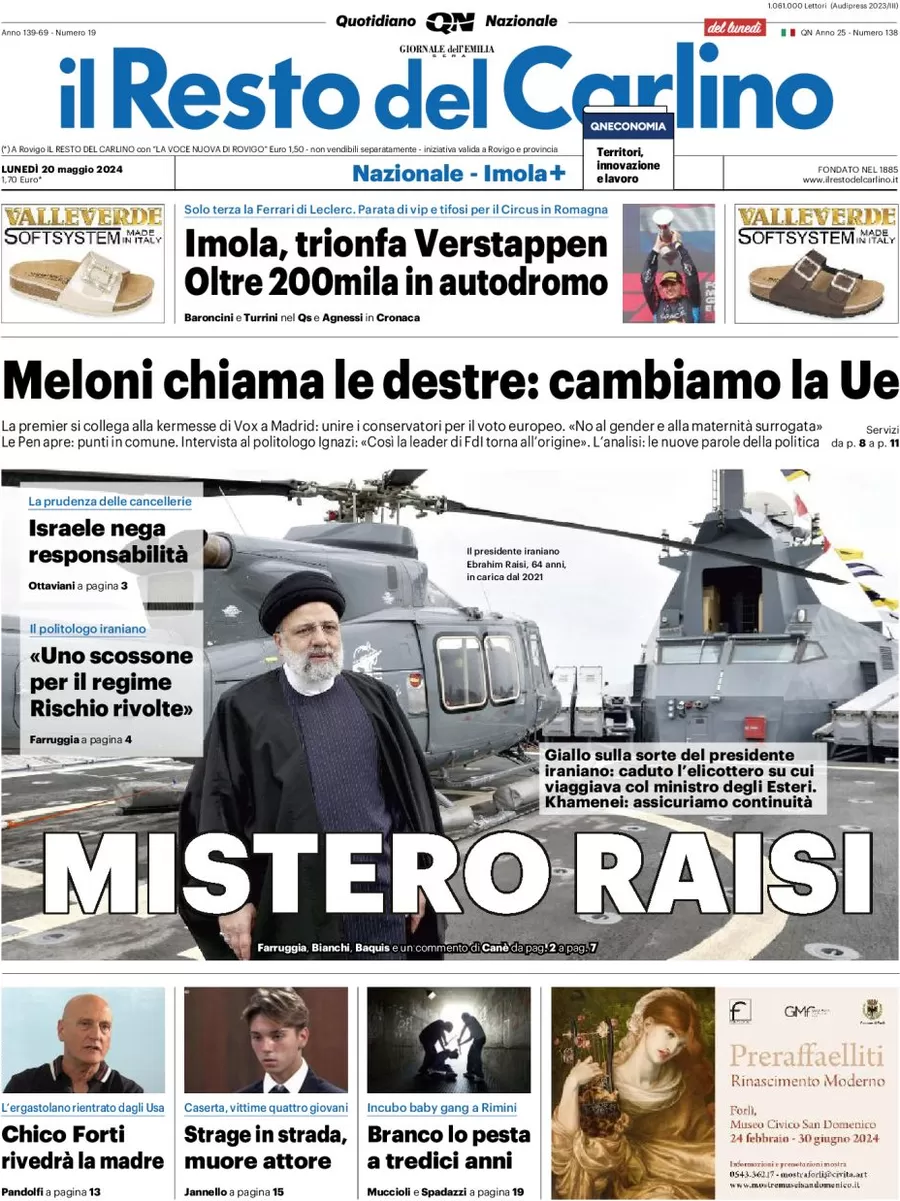 anteprima della prima pagina di il-resto-del-carlino del 20/05/2024