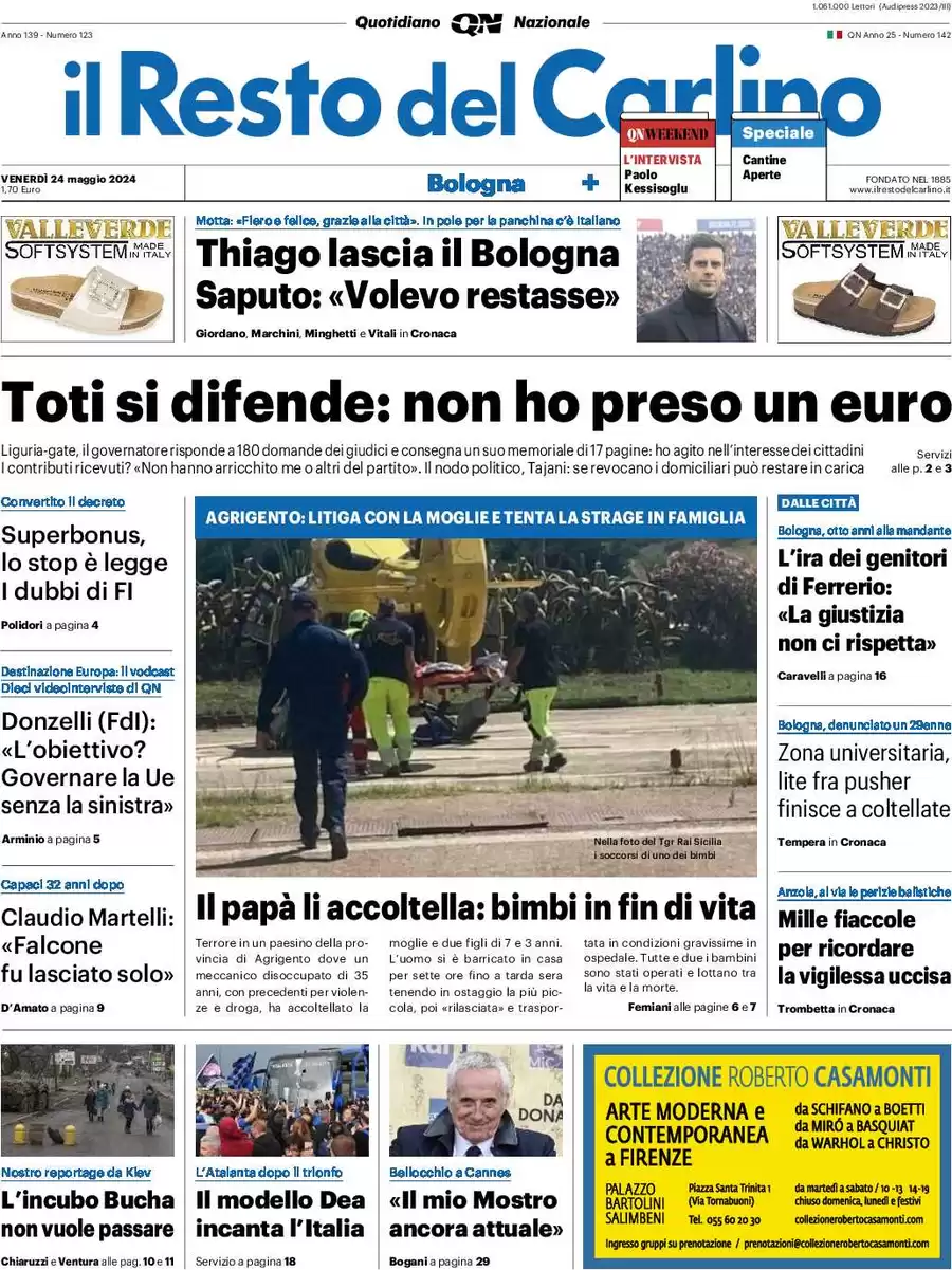 anteprima della prima pagina di il-resto-del-carlino del 24/05/2024