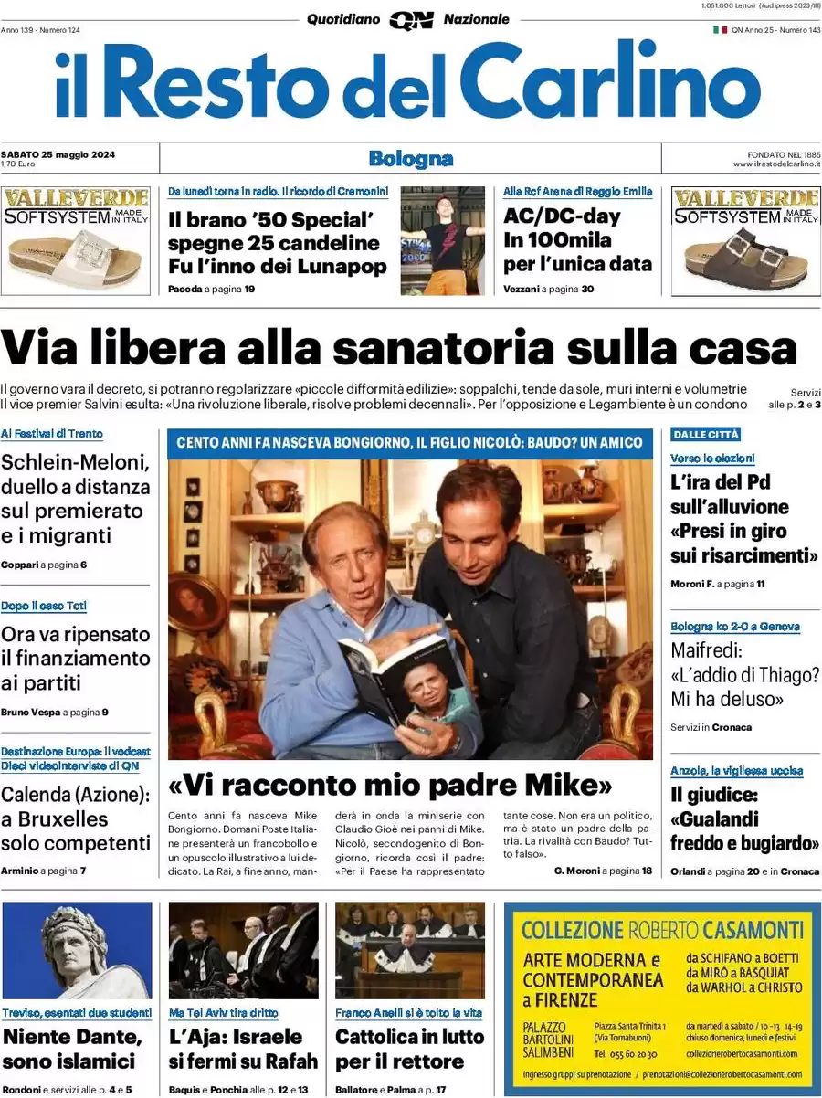 anteprima della prima pagina di il-resto-del-carlino del 25/05/2024