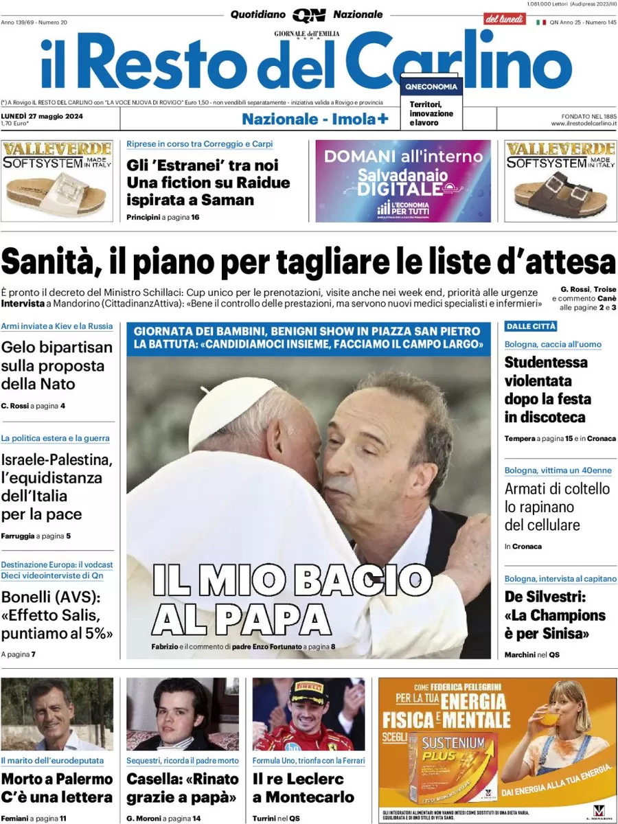 anteprima della prima pagina di il-resto-del-carlino del 27/05/2024