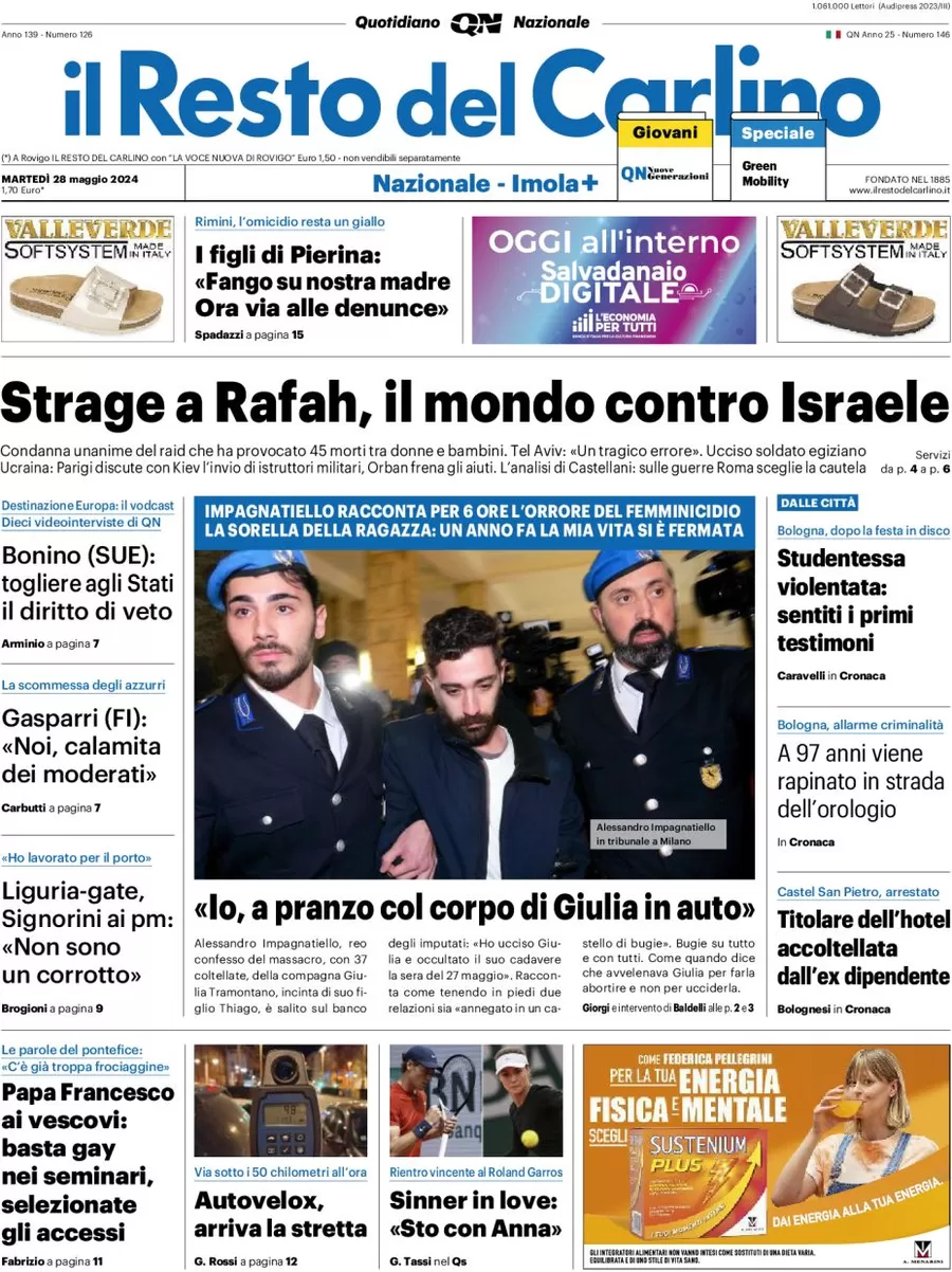 anteprima della prima pagina di il-resto-del-carlino del 28/05/2024