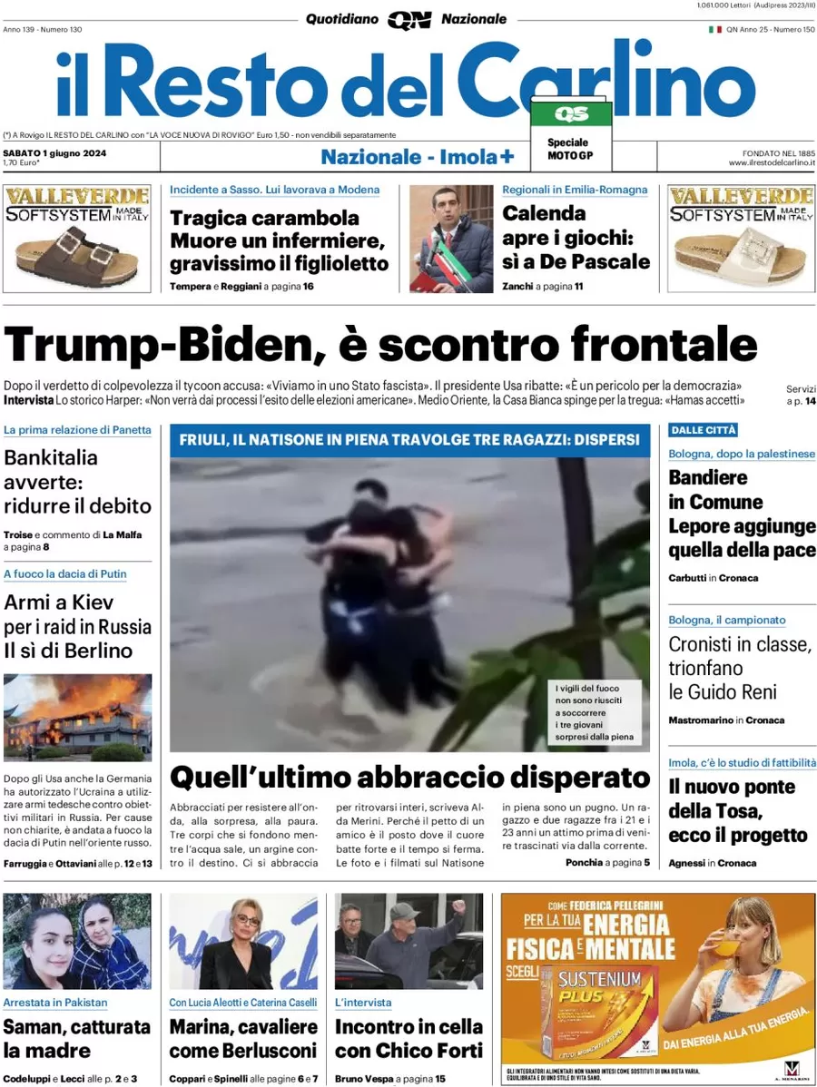 anteprima della prima pagina di il-resto-del-carlino del 01/06/2024