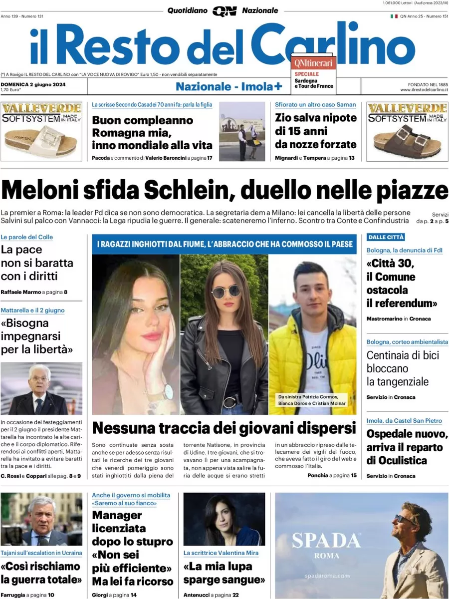 anteprima della prima pagina di il-resto-del-carlino del 02/06/2024