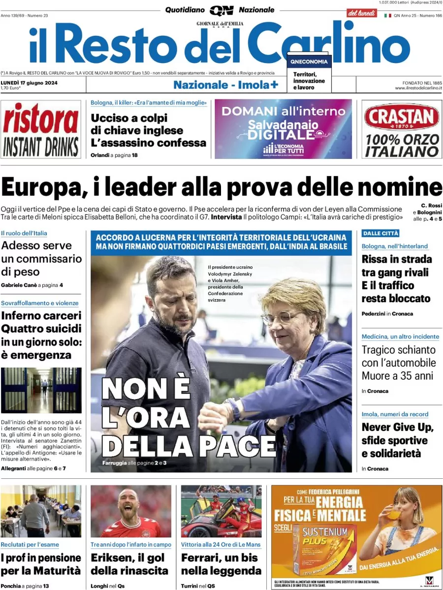 anteprima della prima pagina di il-resto-del-carlino del 17/06/2024