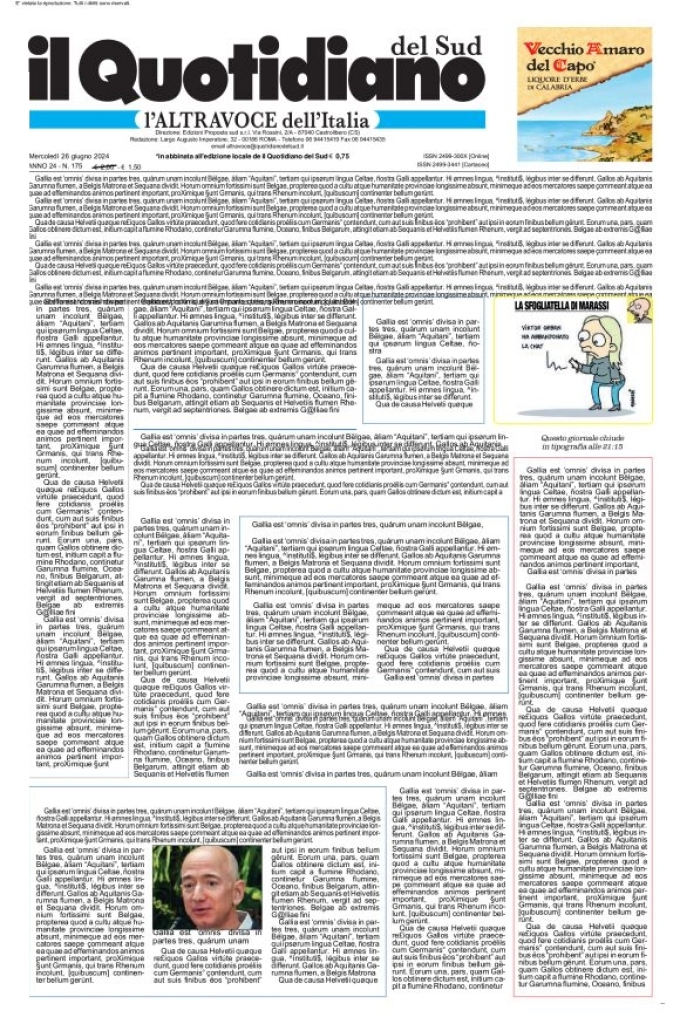 anteprima della prima pagina di il-quotidiano-del-sud-laltravoce del 26/06/2024