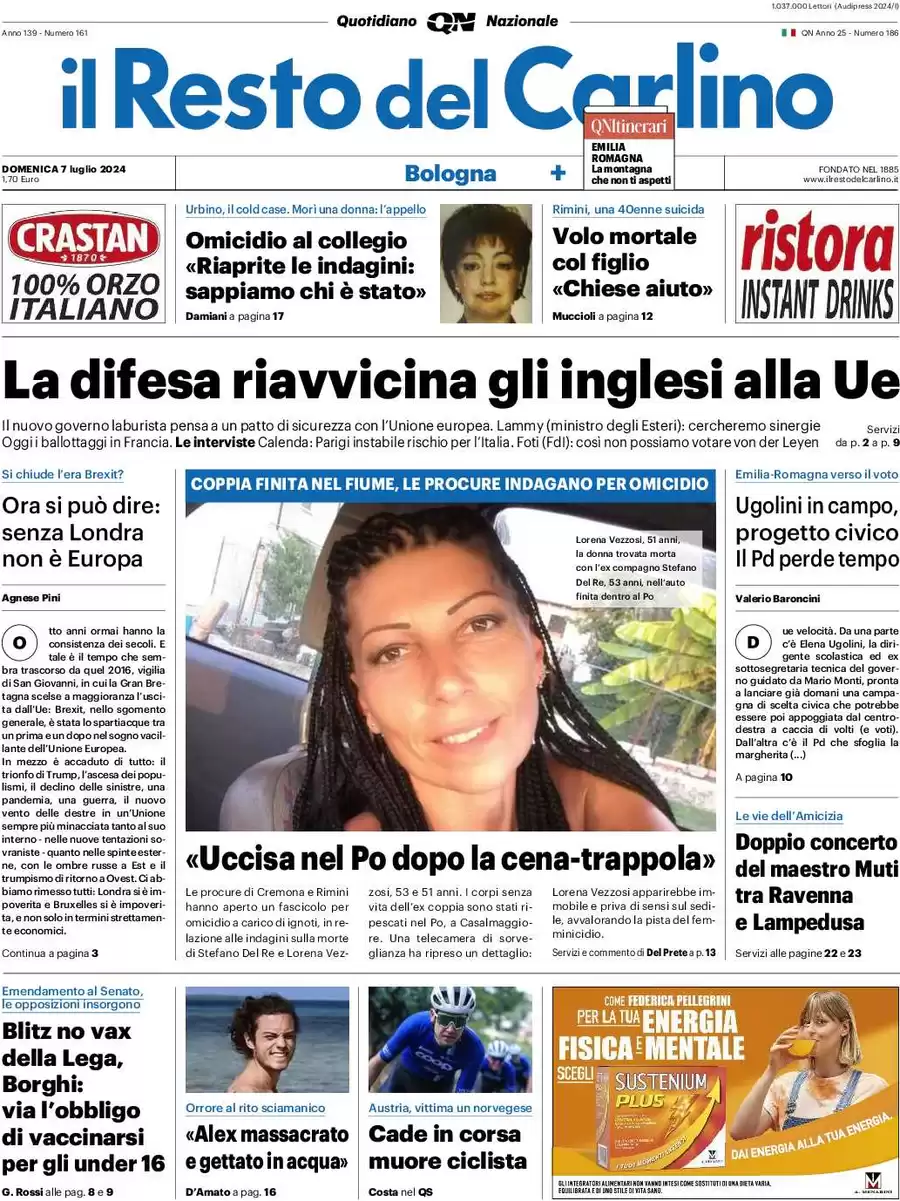 anteprima della prima pagina di il-resto-del-carlino del 07/07/2024